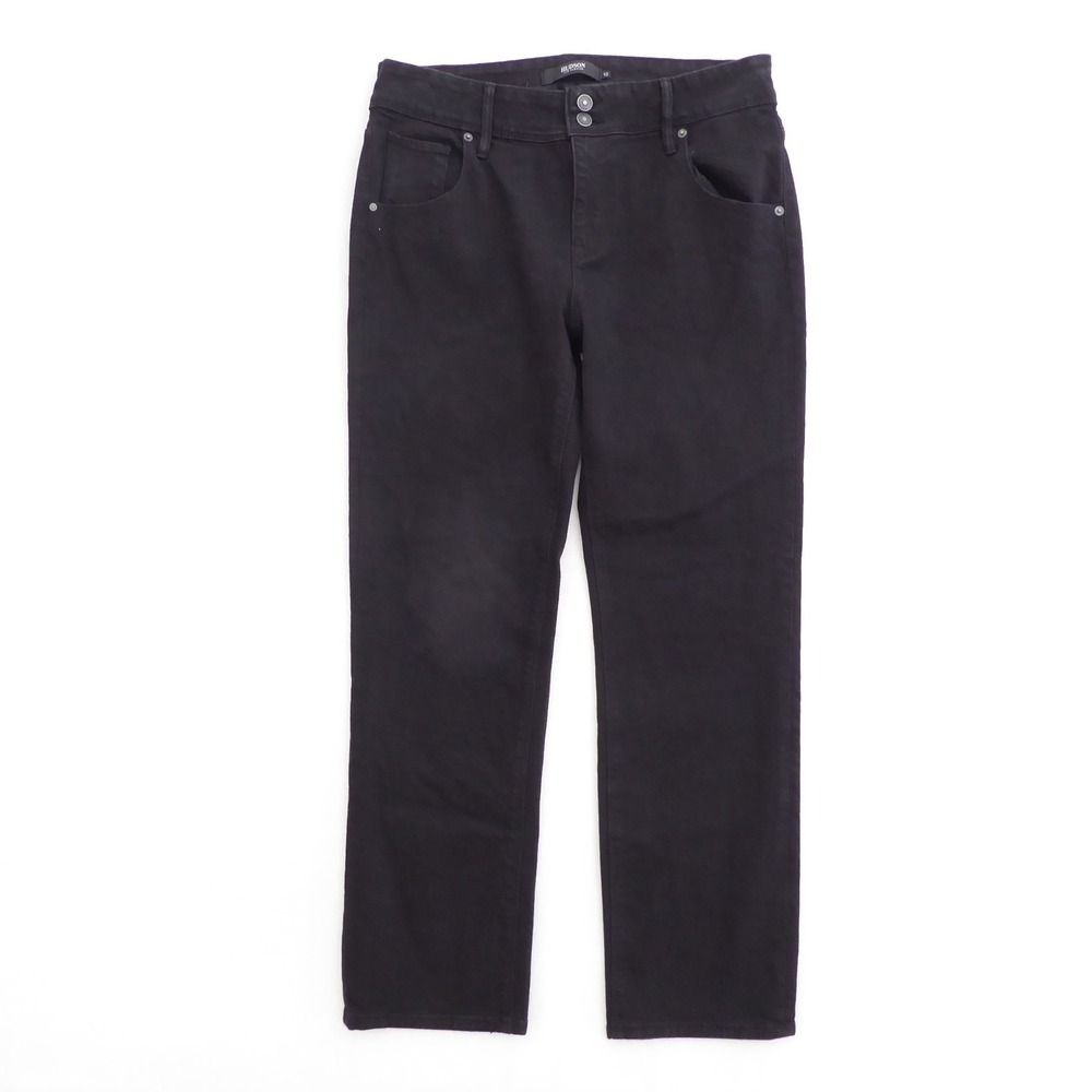 Hudson Womens Black Straight Leg High Rise Jeans Back Flap Pockets Size 12